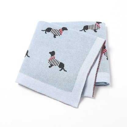 Dachshund Lap And Baby Blanket Light Blue The Doxie World