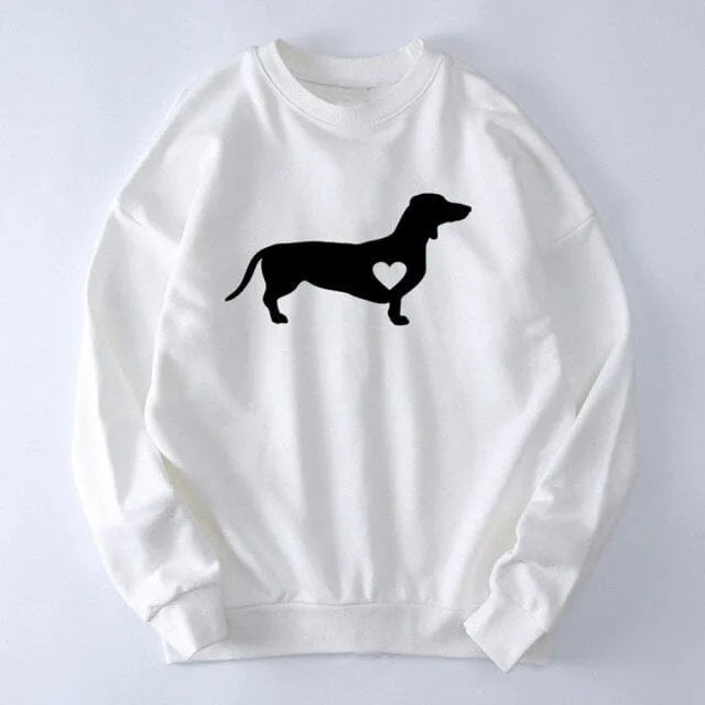 Dachshund Love Women Sweatshirt White / XXXL The Doxie World