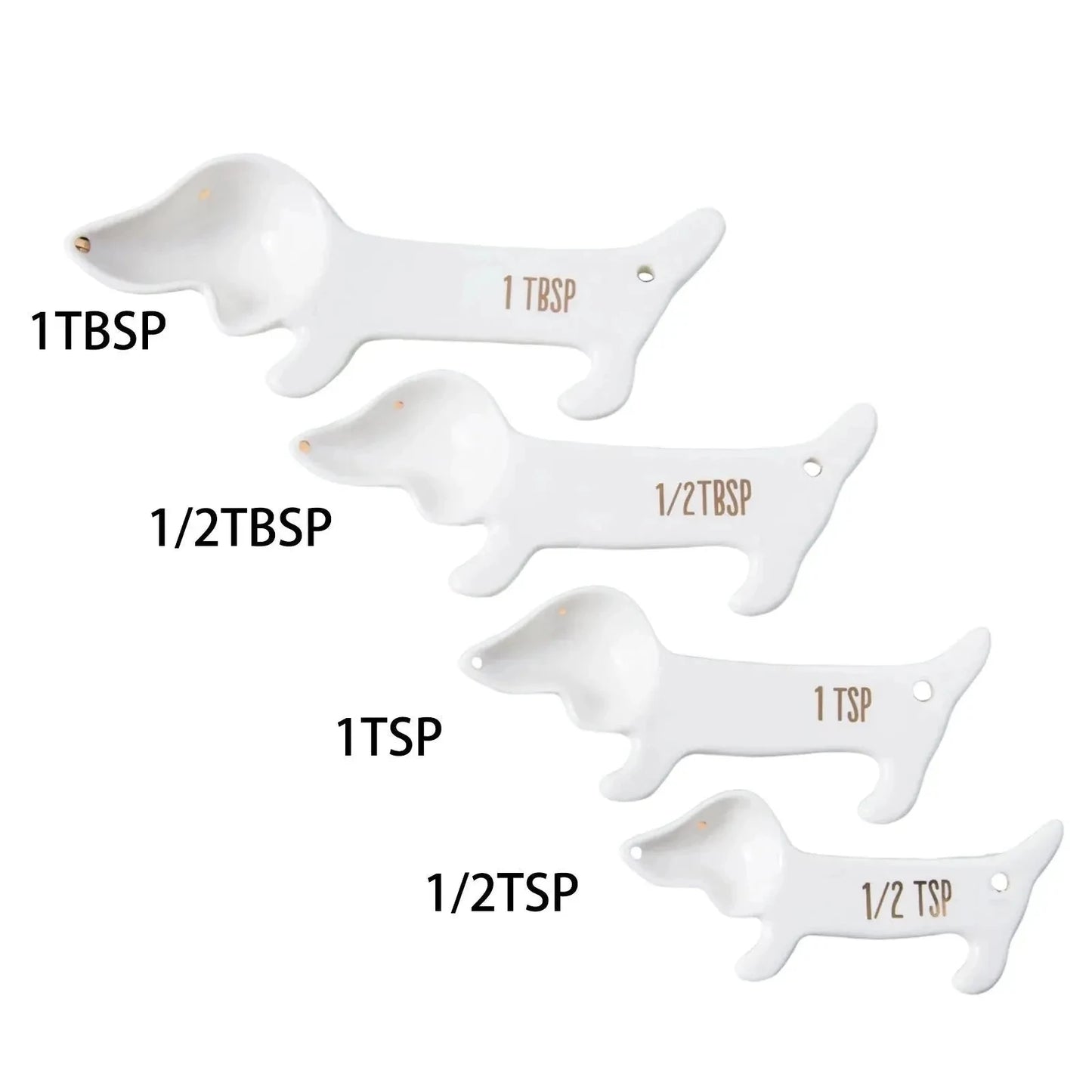 Dachshund Measuring Spoons 4-Piece Set / White The Doxie World