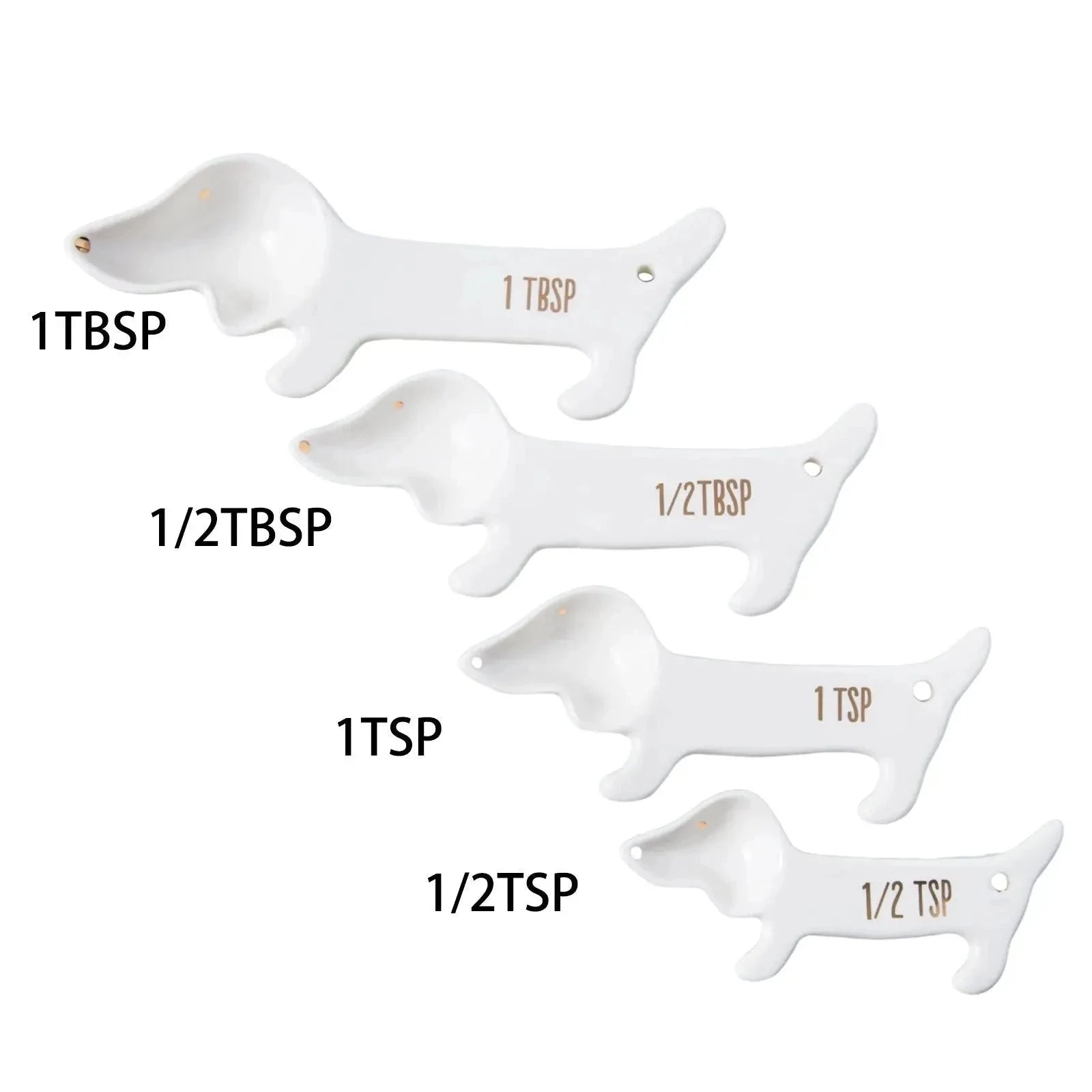 Dachshund Measuring Spoons 4-Piece Set / White The Doxie World