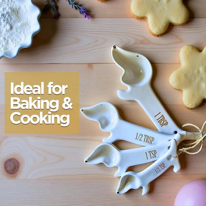 Dachshund Measuring Spoons 4-Piece Set / White The Doxie World