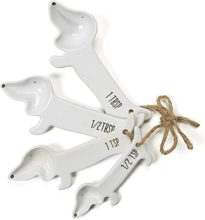 Dachshund Measuring Spoons 4-Piece Set / White The Doxie World