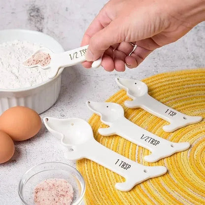 Dachshund Measuring Spoons 4-Piece Set / White The Doxie World