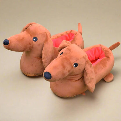 Dachshund Plush Slippers Dachshund / 4-5 The Doxie World
