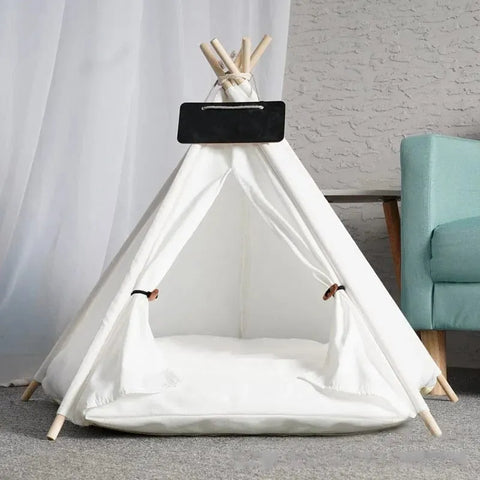 Dachshund Teepee Bed White without lace / S 48x48x60cm - 4 corners: dogs within 5kg The Doxie World