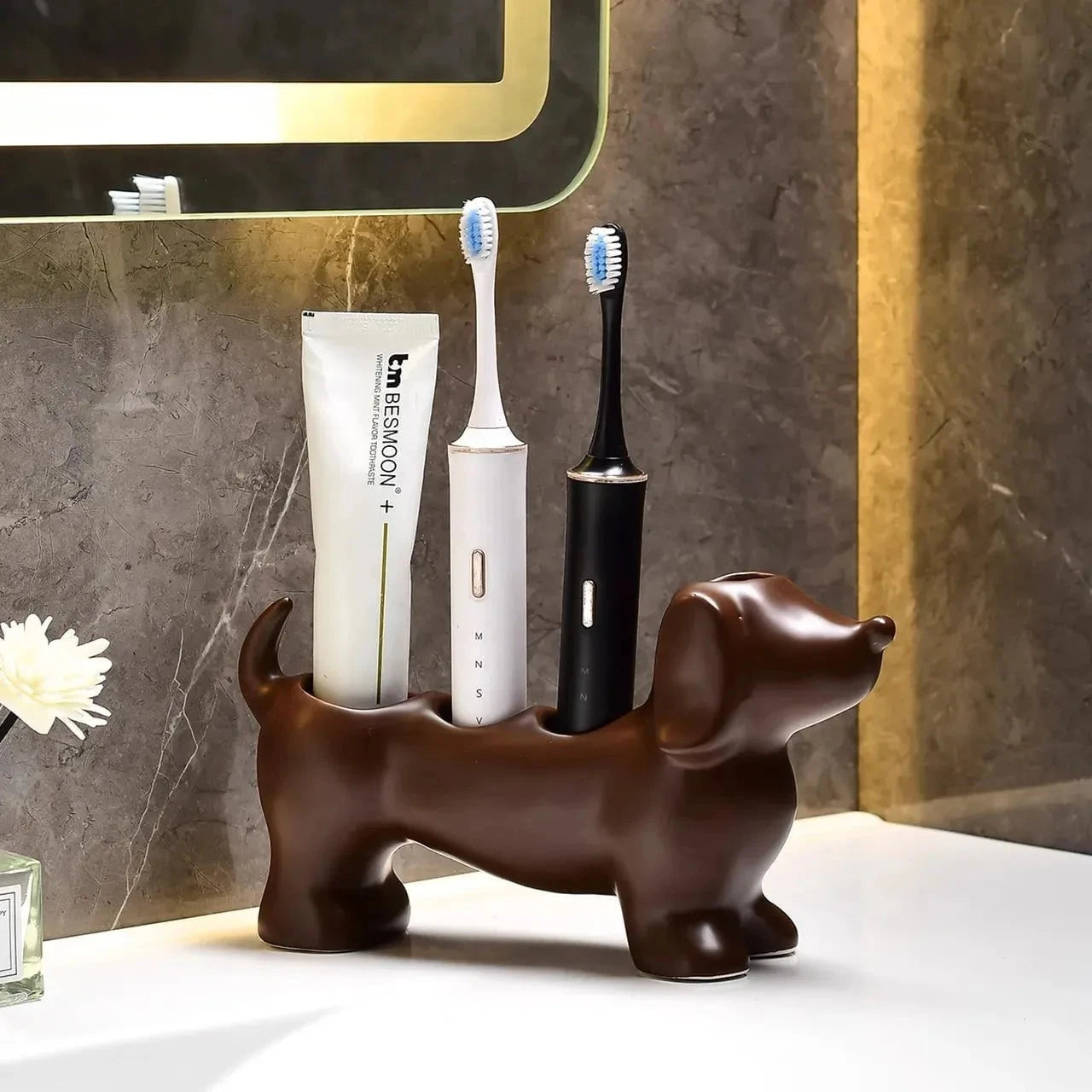 Dachshund Toothbrush Holder Brown The Doxie World