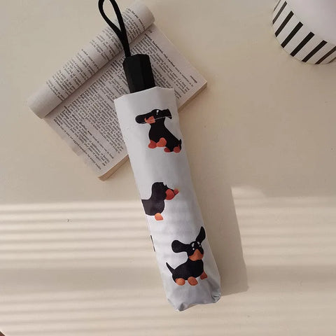 Umbrella Cute Cartoon Dachshund Niche Personality Dachshund manual model The Doxie World