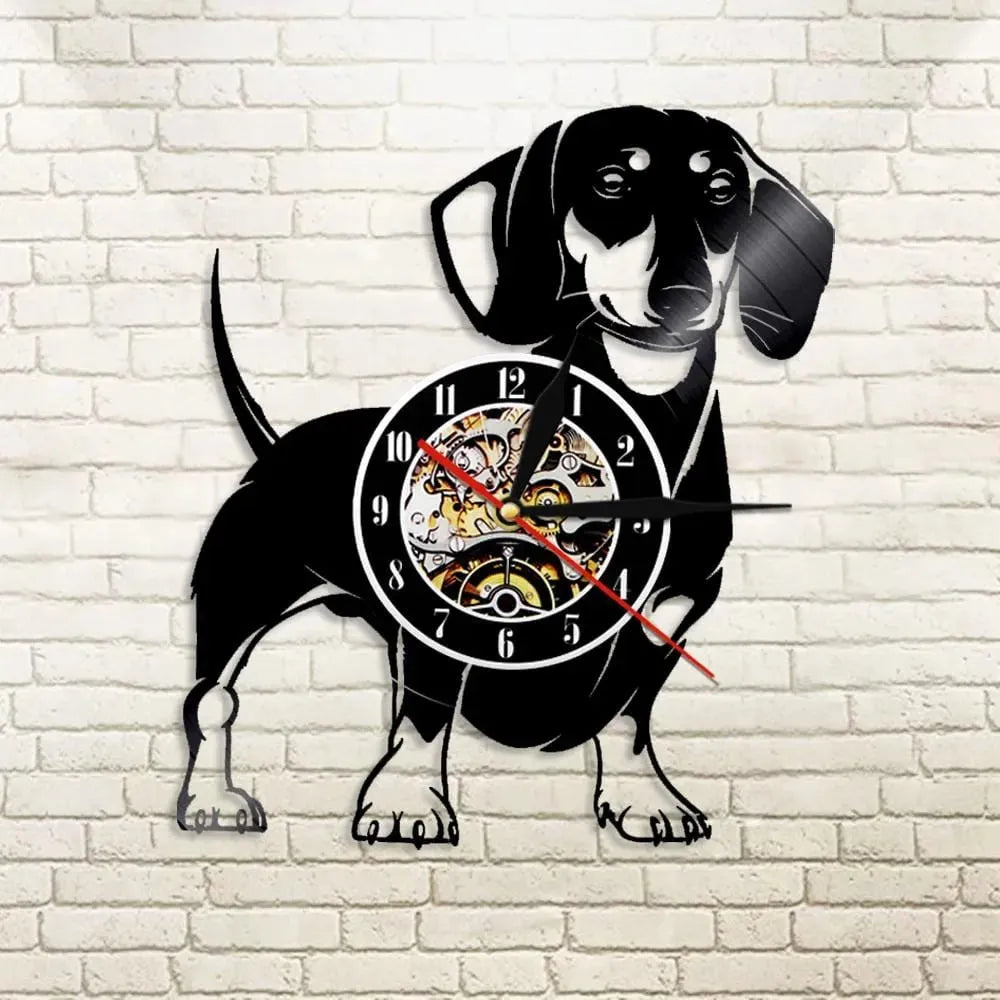 Dachshund Wall Clock Without LED The Doxie World