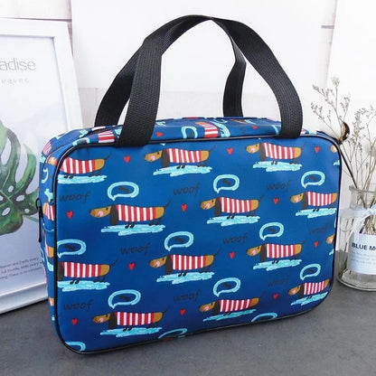 Dachshund Waterproof Toiletry Bag Dark Blue The Doxie World