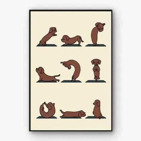 Dachshund Yoga Wall Art 21 x 30 cm/ 8.26 x 11.8 inch The Doxie World