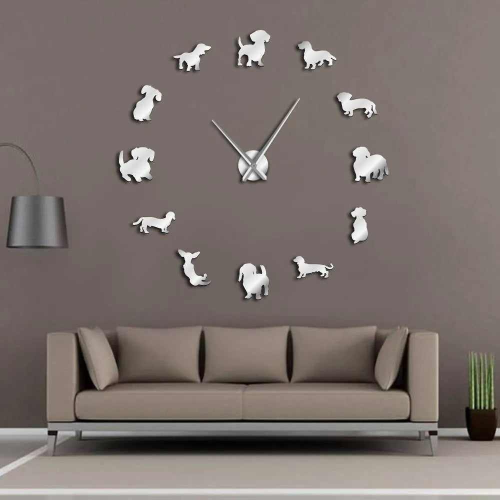 DIY Dachshund Wall Clock Silver The Doxie World