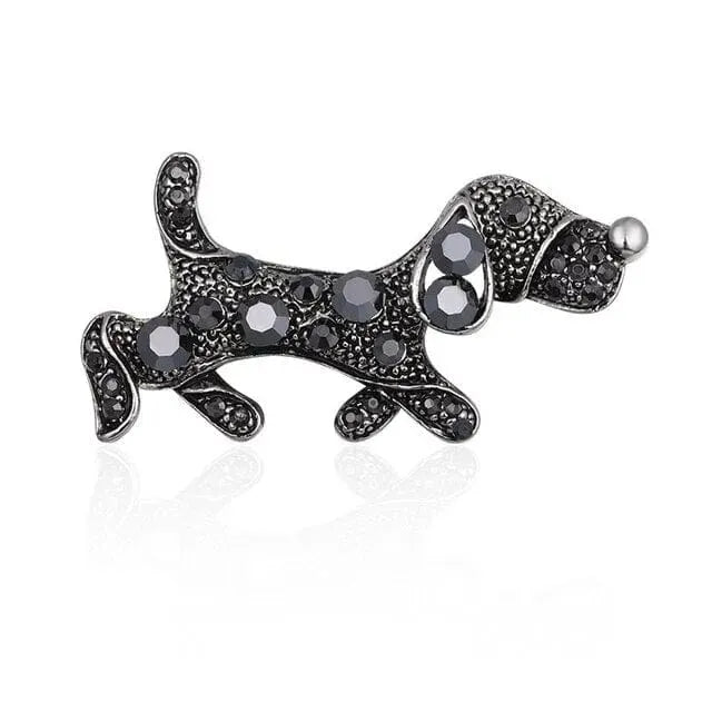 Dottie Wiener Dog Brooch Black The Doxie World