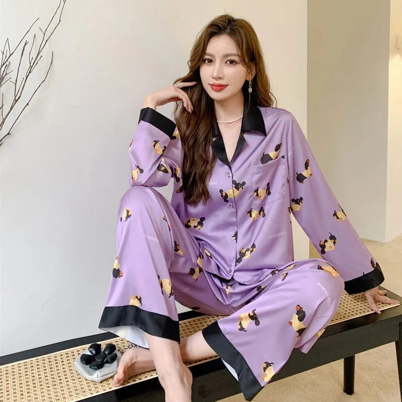 Elegant Dachshund Pajamas Purple / M The Doxie World