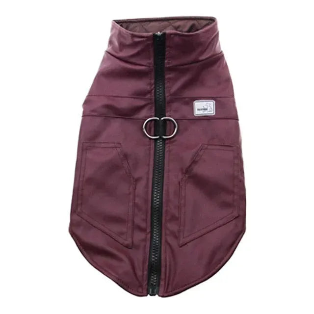 Faux Leather Dachshund Jacket Burgundy / XL thedoxieworld