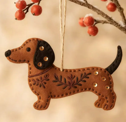 Felt Dachshund Tree Ornament 1 ornament The Doxie World