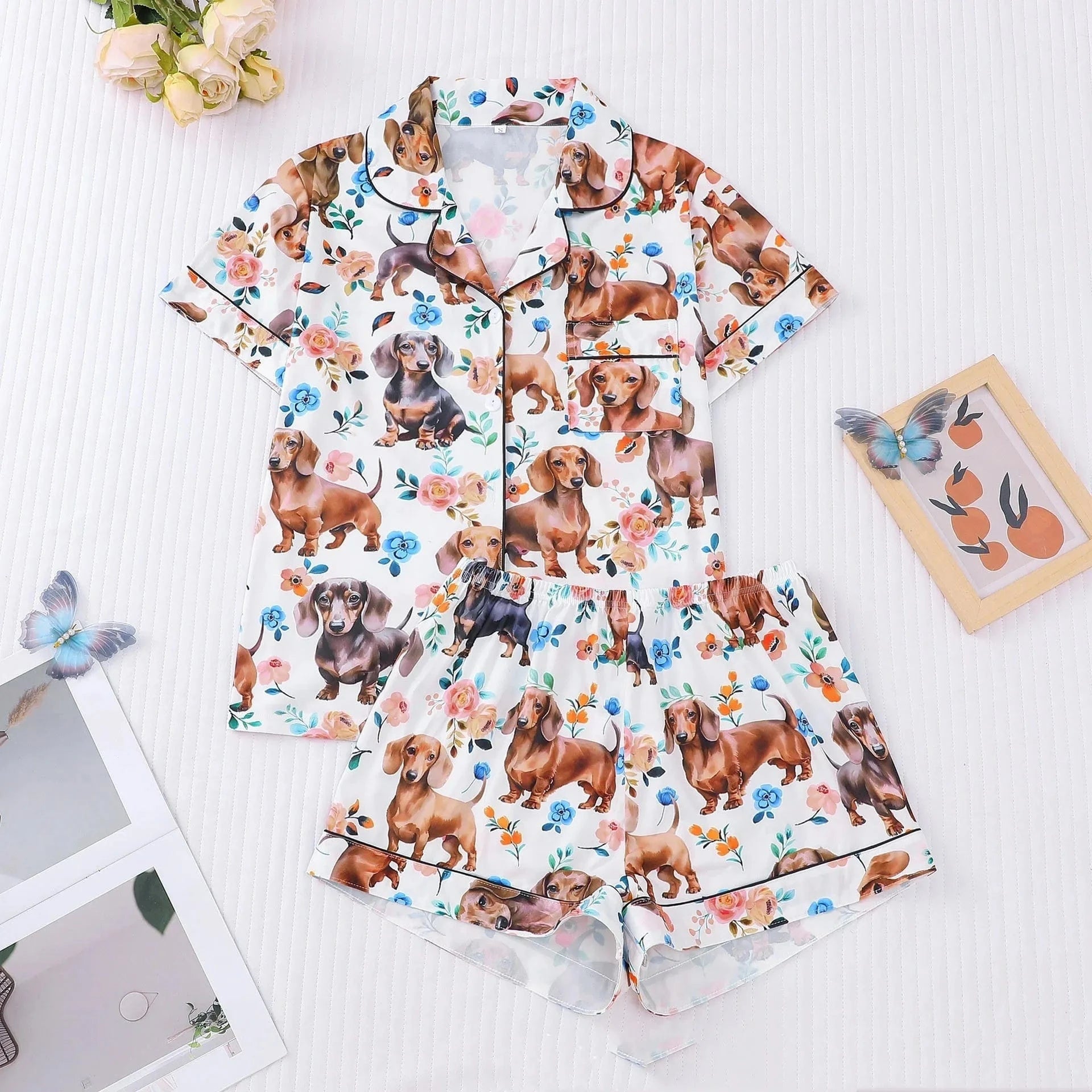 Floral Dachshund Pajamas The Doxie World