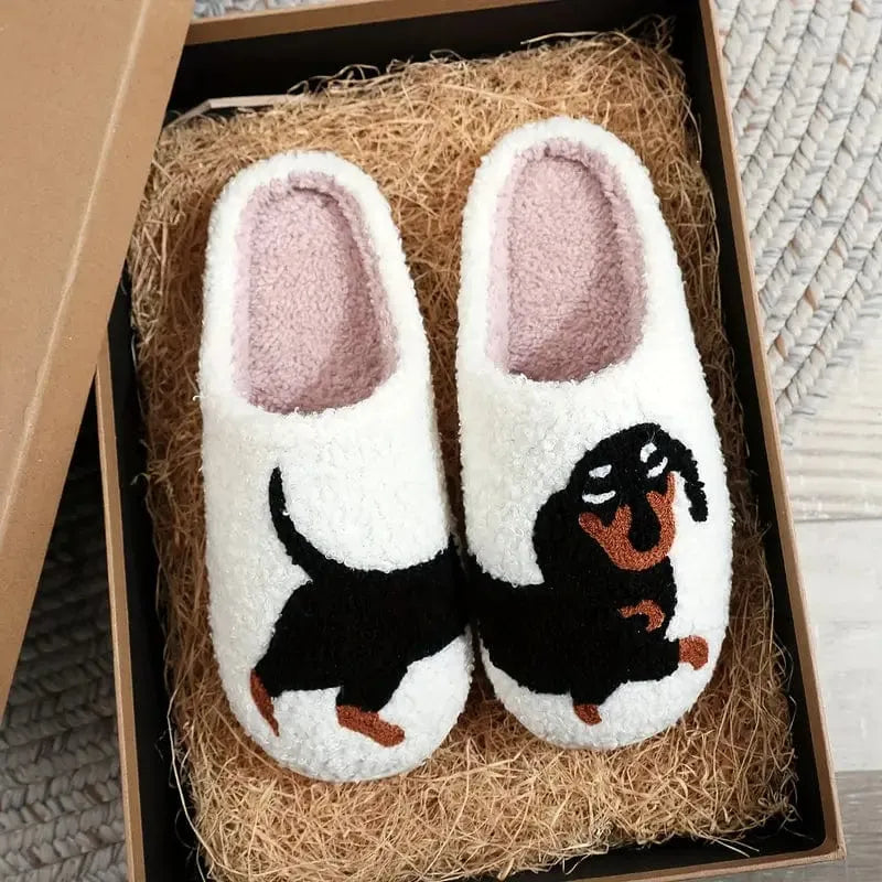 Fuzzy Dachshund Slippers The Doxie World