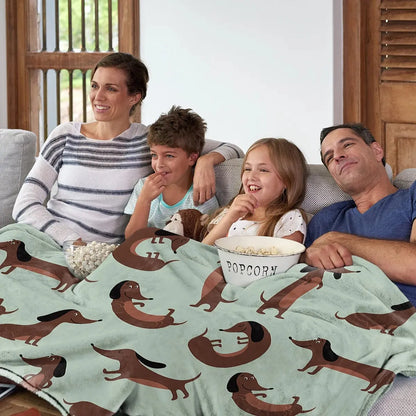 Green Dachshund Throw Blanket The Doxie World