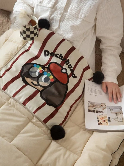 Happy Dachshund Pillow Blanket The Doxie World