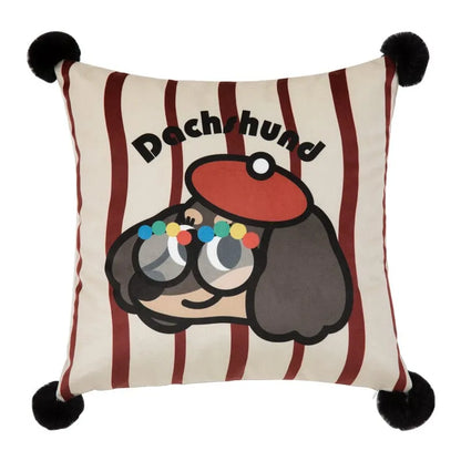 Happy Dachshund Pillow Quilt Dachshund with glasses pillow cover The Doxie World