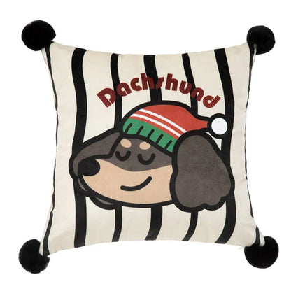 Happy Dachshund Pillow Quilt Dachshund with closed eyes pillow cover The Doxie World