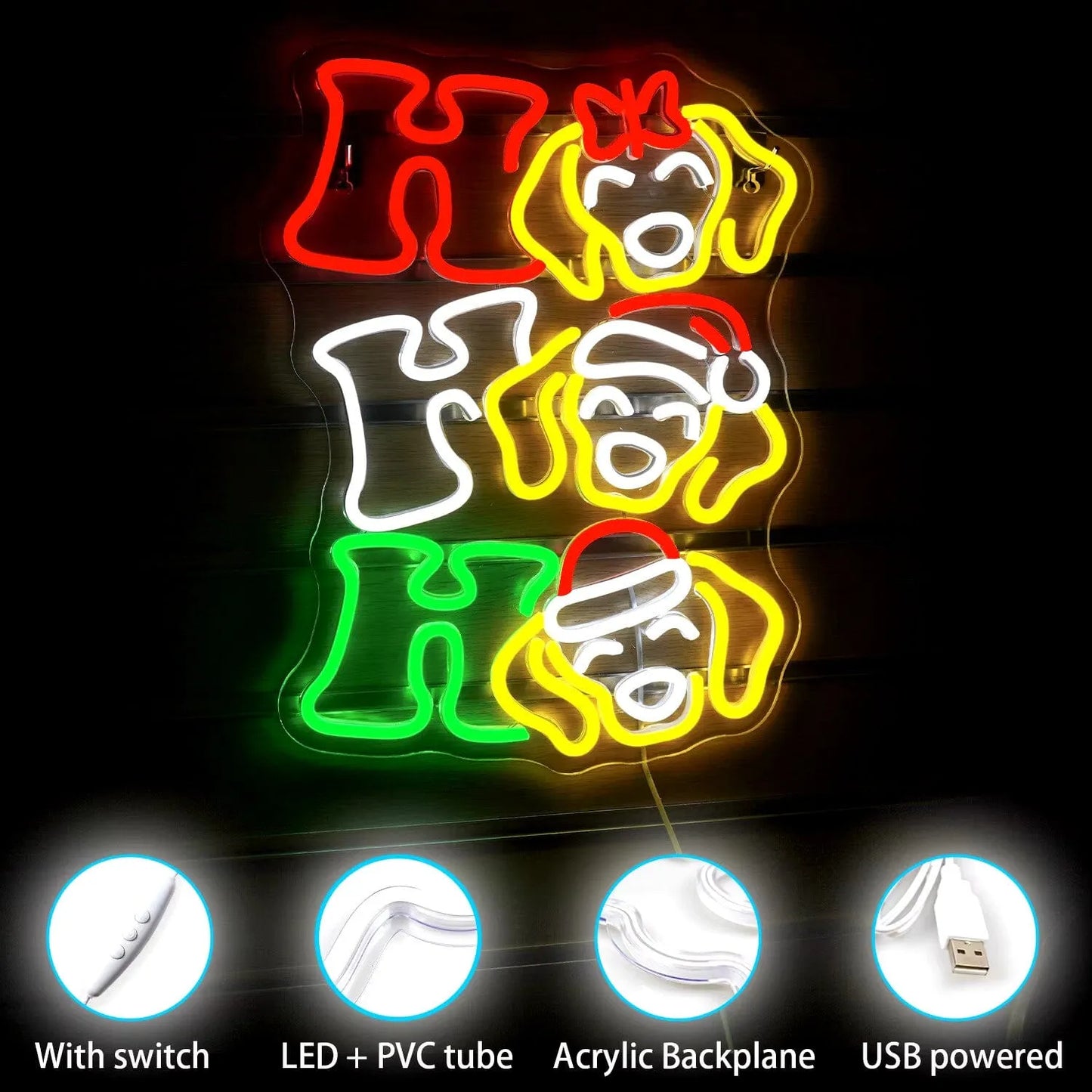 Ho Ho Ho Dachshund Neon Sign The Doxie World