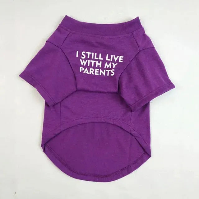 ''I Still live With My Parents'' Dog T-Shirt purple / S The Doxie World