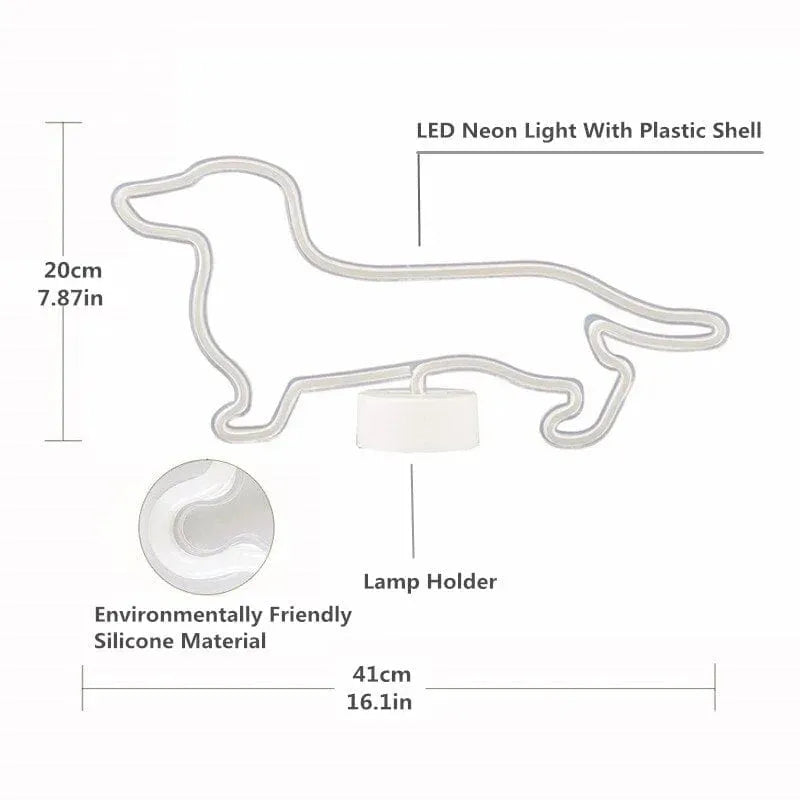 LED Neon Dachshund Lamp The Doxie World