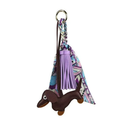 Lucky Dachshund Keychain Chocolate & Tan The Doxie World