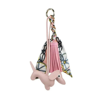 Lucky Dachshund Keychain Light Pink The Doxie World