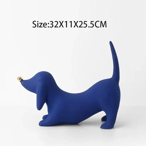 Luxury Dachshund Statue Blue The Doxie World