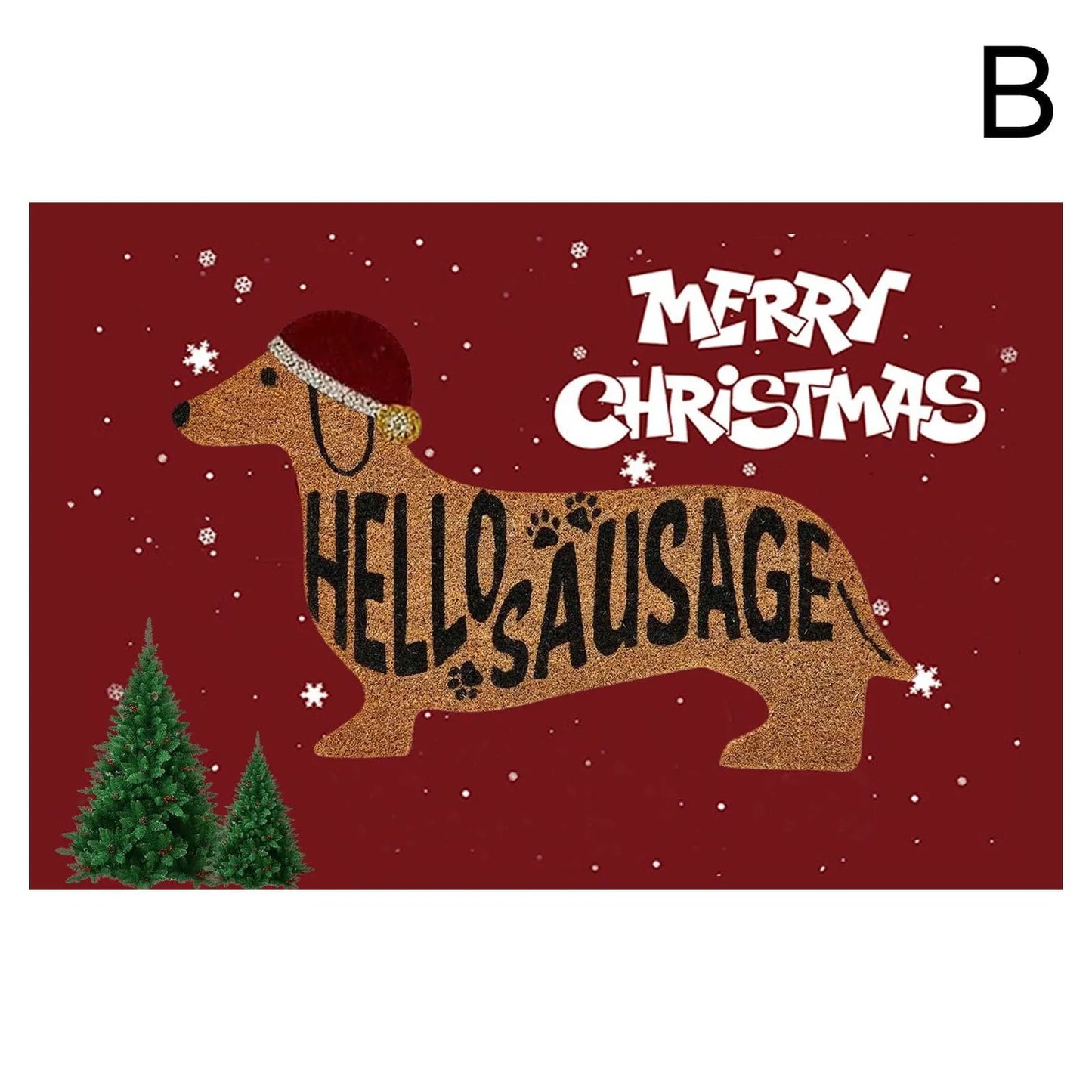 Merry Christmas Dachshund Mat B The Doxie World