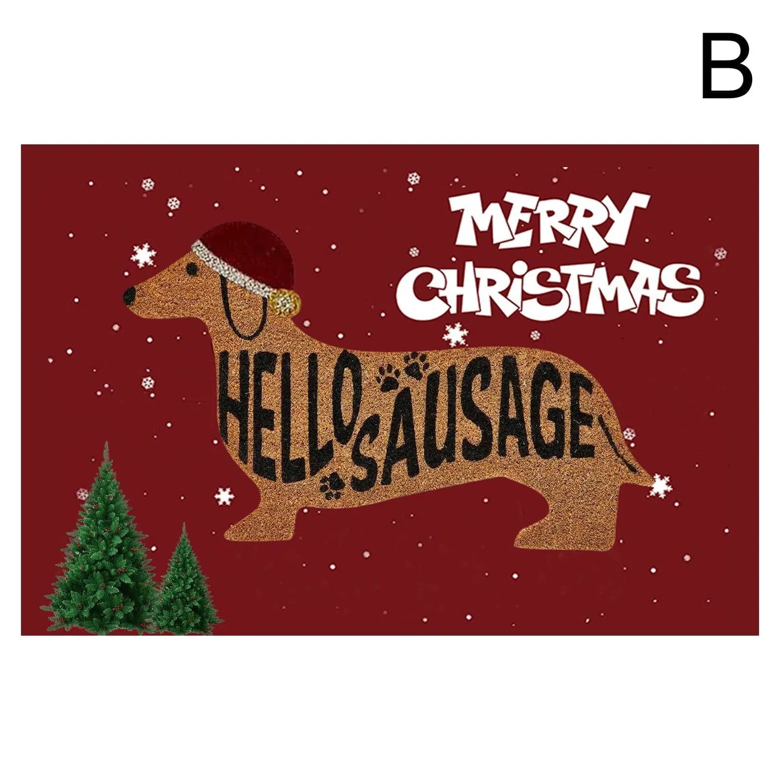 Merry Christmas Dachshund Mat B The Doxie World