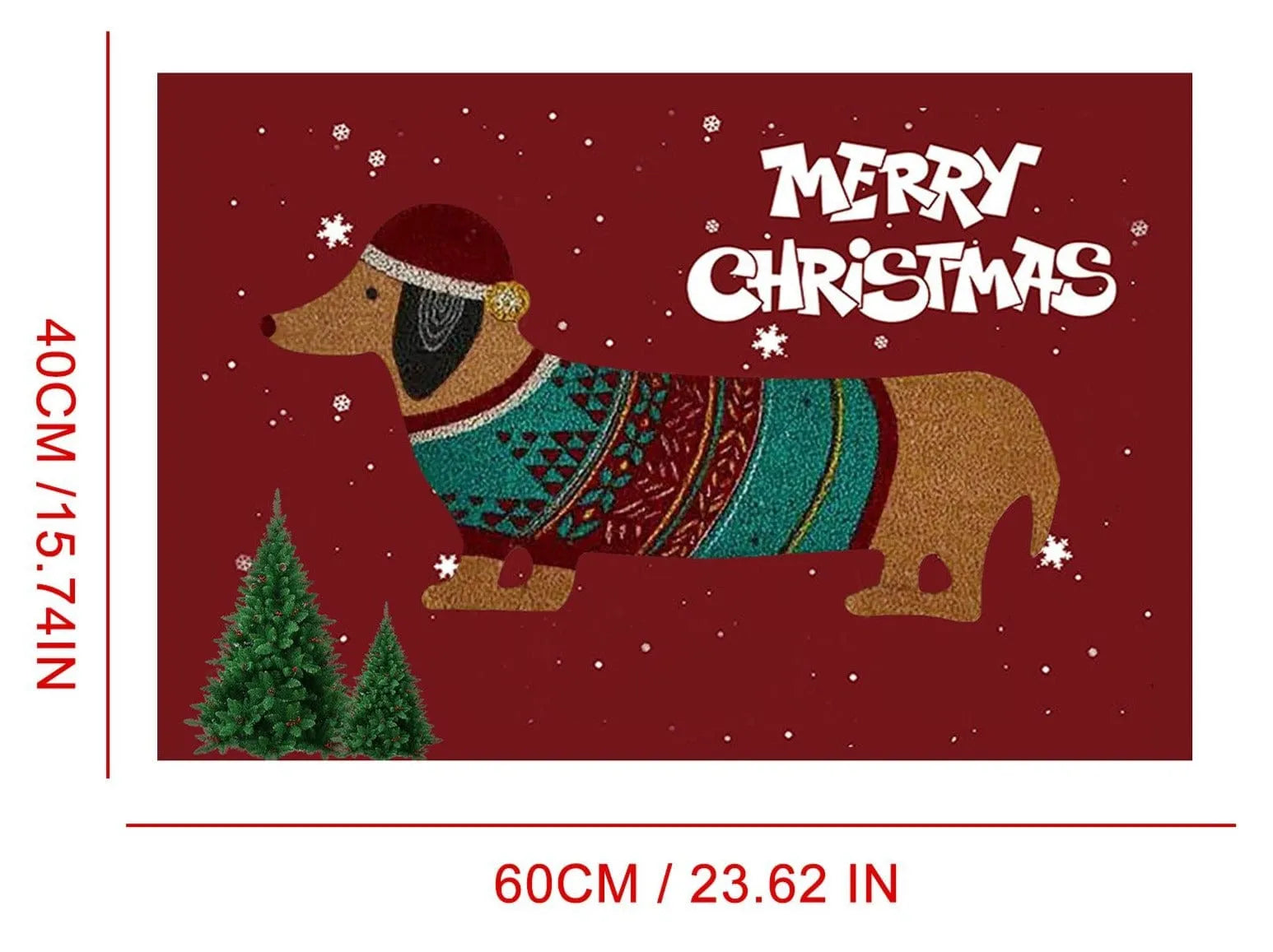 Merry Christmas Dachshund Mat The Doxie World
