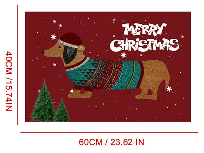 Merry Christmas Dachshund Mat The Doxie World