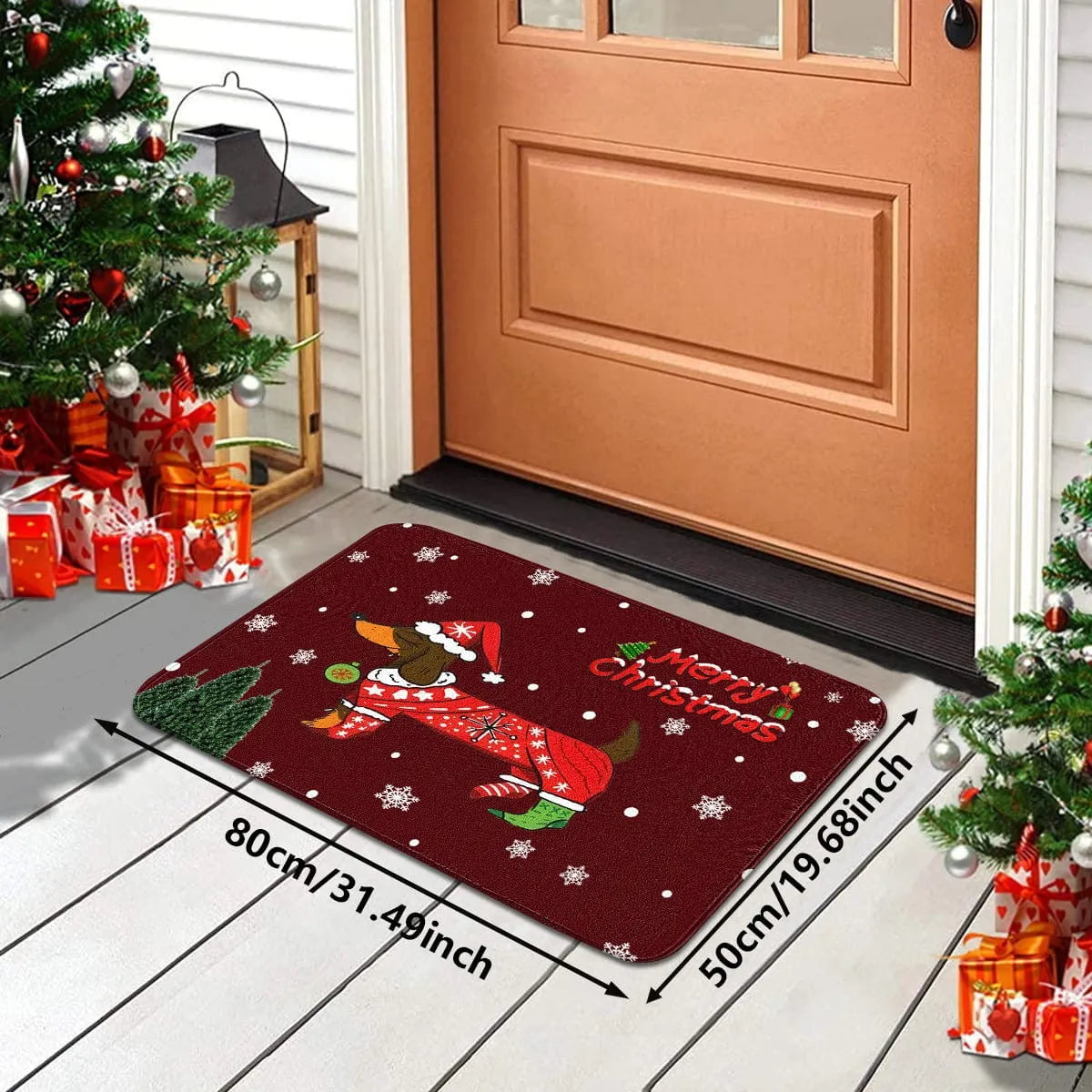 Merry Christmas Wiener Dog Door mat The Doxie World