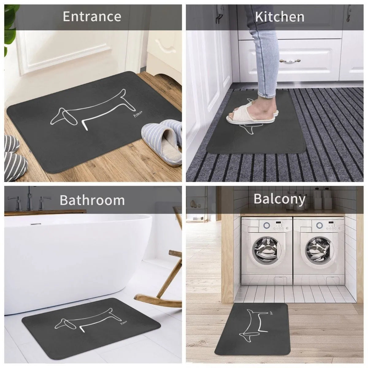 Minimalistic Dachshund Rug 40x60cm/15.7"x23.5" The Doxie World