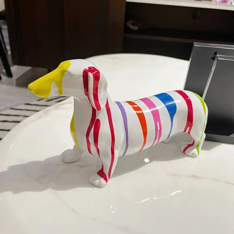 Multicolor Striped Dachshund Figurine The Doxie World