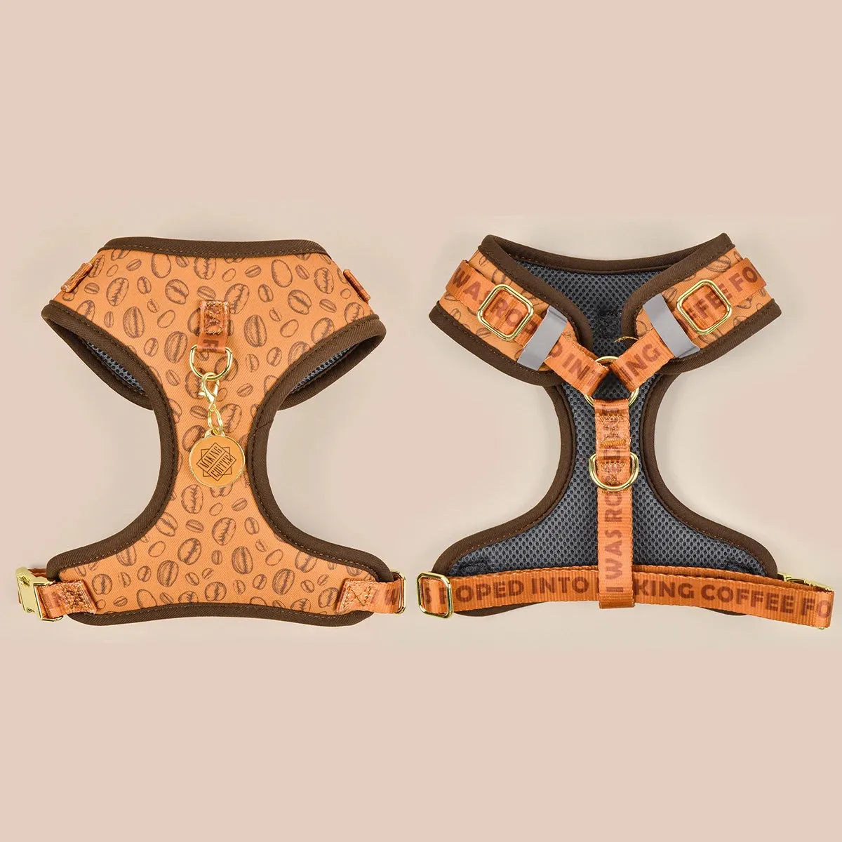 Peppers Sausage Dog Harness and Leash Coffee / S The Doxie World