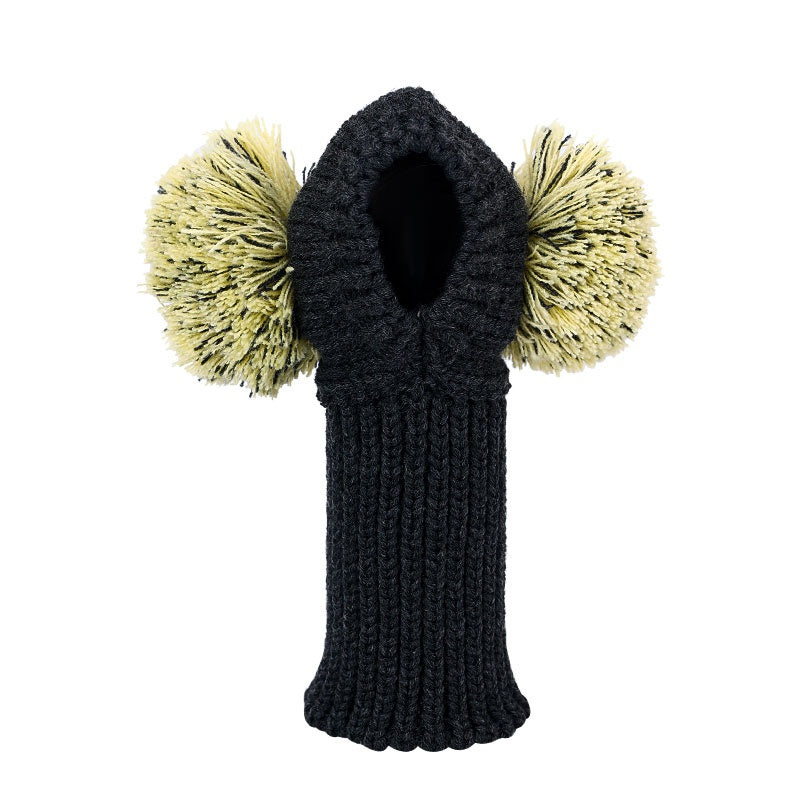 Pom-Poms Dachshund Snood Hat Dark Gray / S The Doxie World
