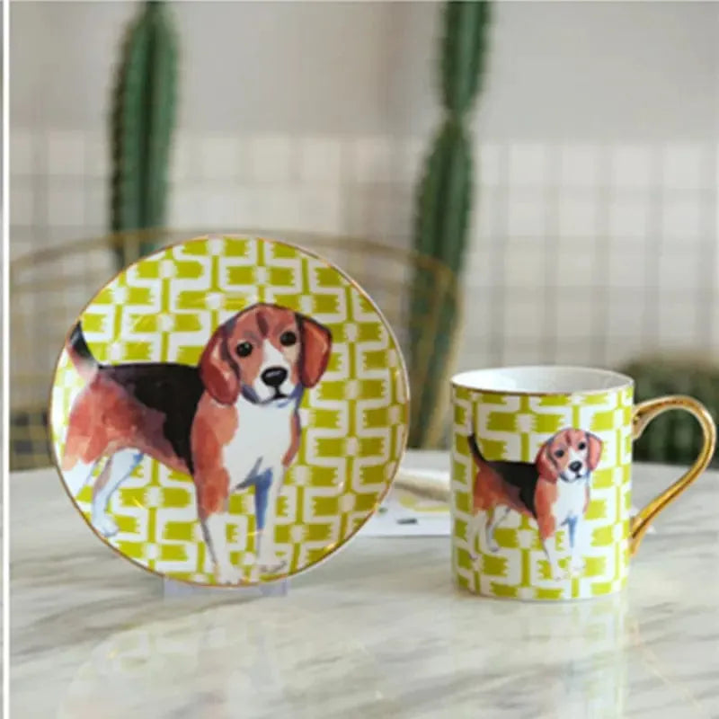 Porcelain Dachshund Cup and Plate Beagle The Doxie World