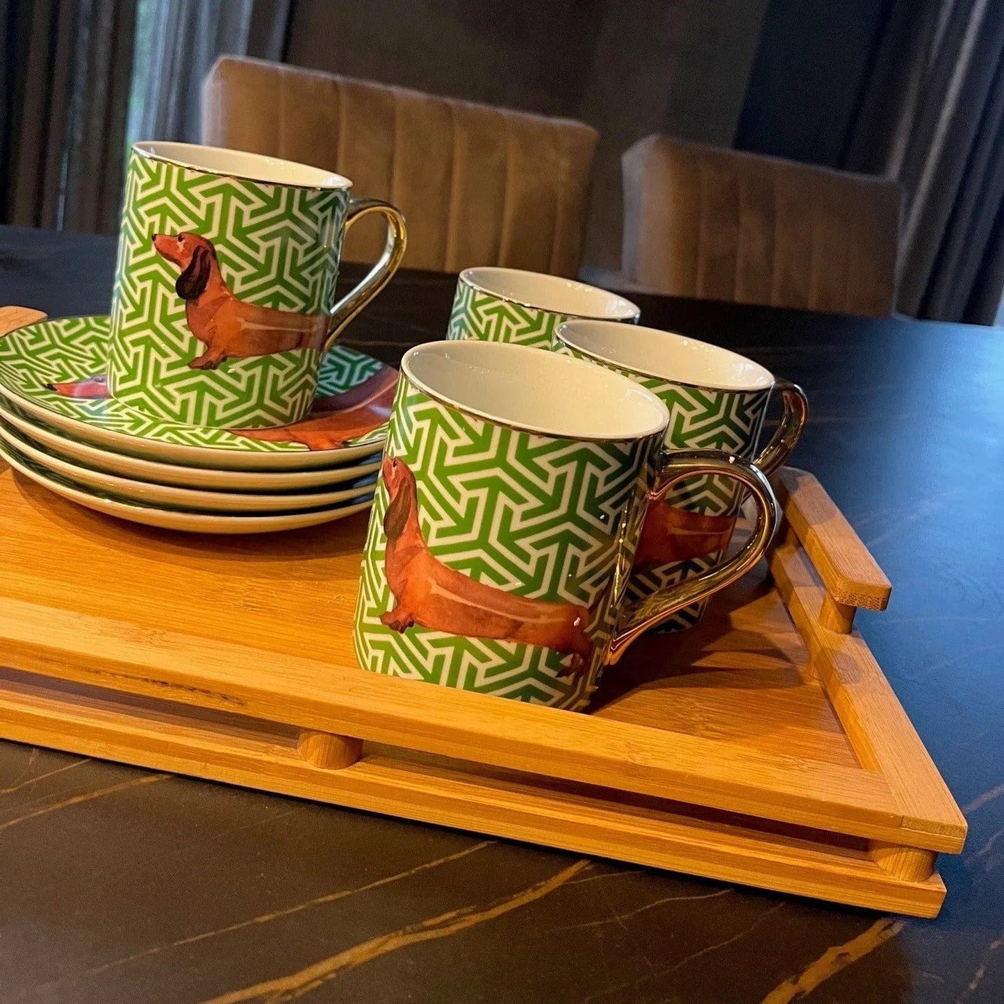 Porcelain Dachshund Cup and Plate The Doxie World