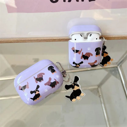 Purple Dachshund AirPods  Case The Doxie World