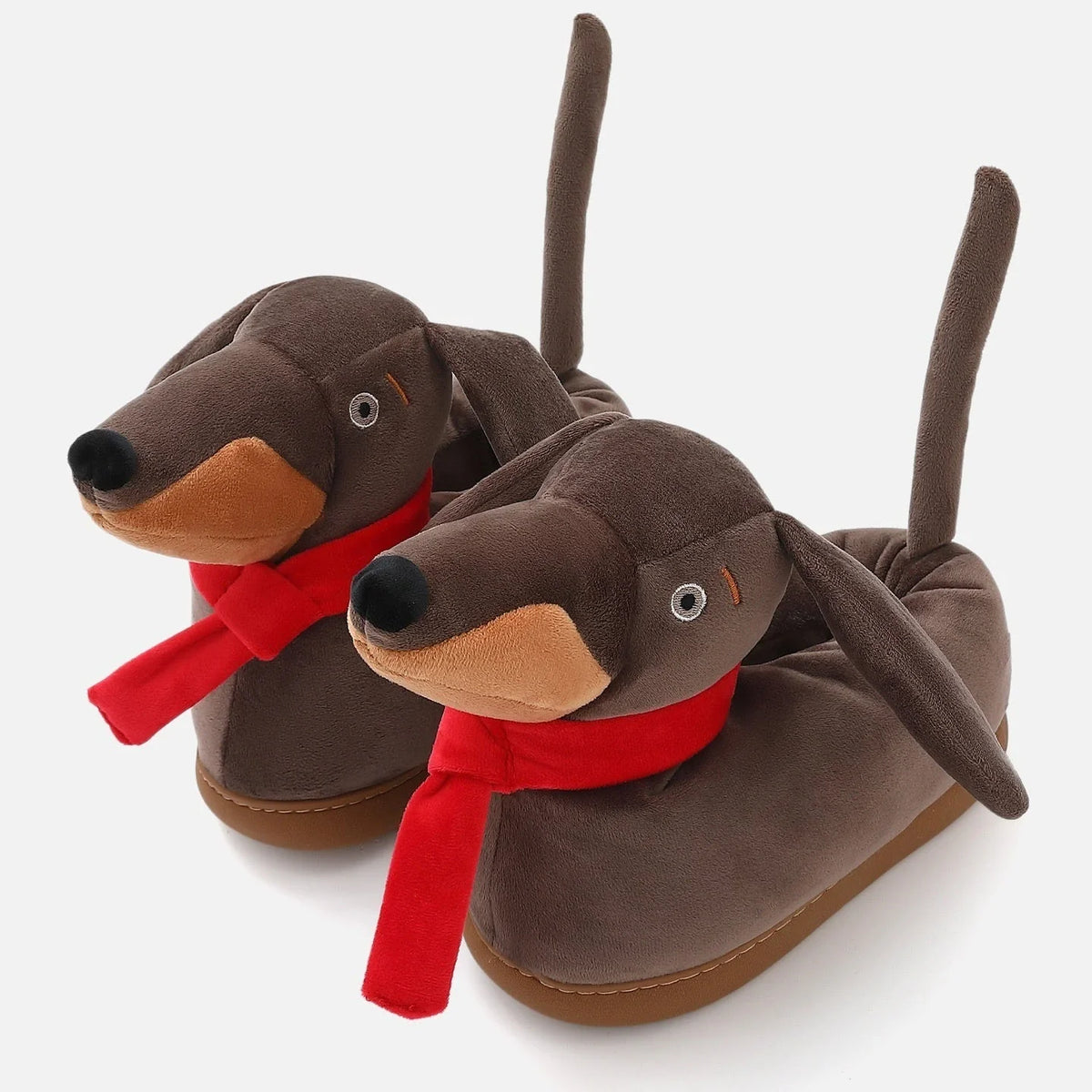 Red Scarf Dachshund Slippers Size up if you're between sizes. / EU 35 / US 5 The Doxie World
