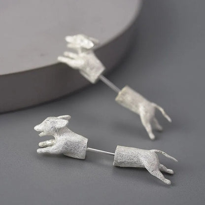 Running Dachshund Sterling Silver Earrings The Doxie World