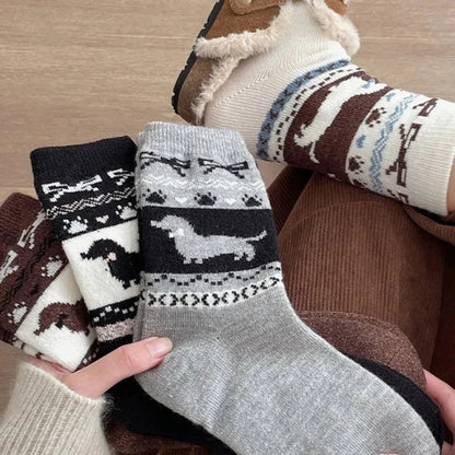 Sausage Dog Socks 4 Pairs Set Ploocy