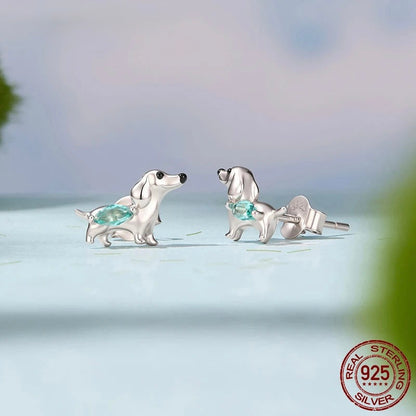 Silver Doxie Ring and Earrings Earrings The Doxie World