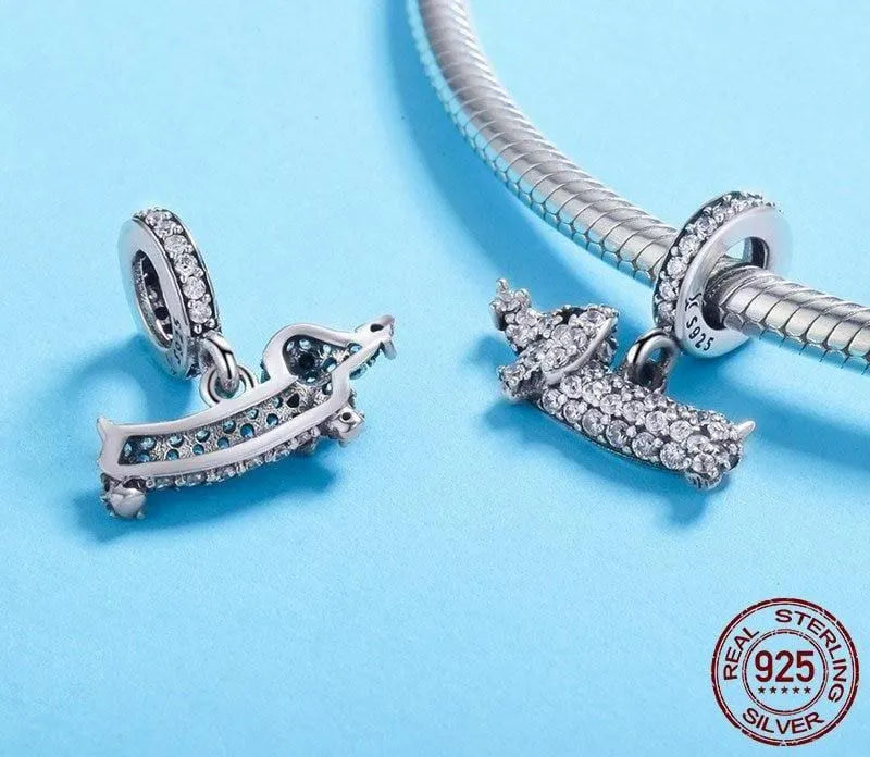 Sparkling Sterling Silver Dachshund Charm The Doxie World