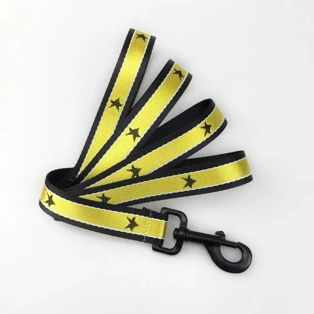 Star Embroidery Dachshund Harness Yellow  Leash / S The Doxie World