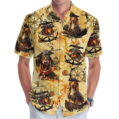 Surfing Dachshund Shirt Dachshund Pirate / XS The Doxie World